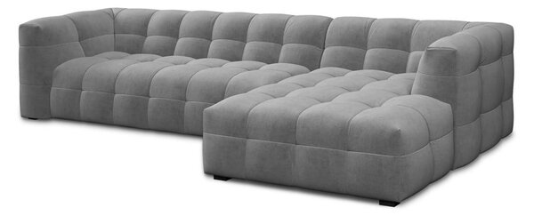 Szary aksamitny narożnik Windsor & Co Sofas Vesta, prawostronny