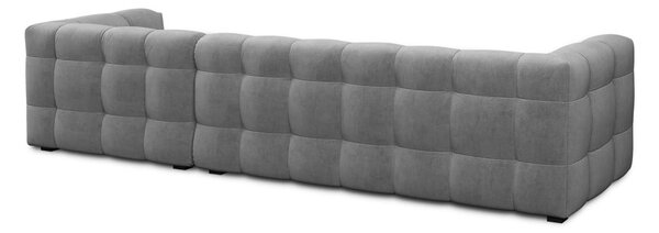 Szary aksamitny narożnik Windsor & Co Sofas Vesta, prawostronny