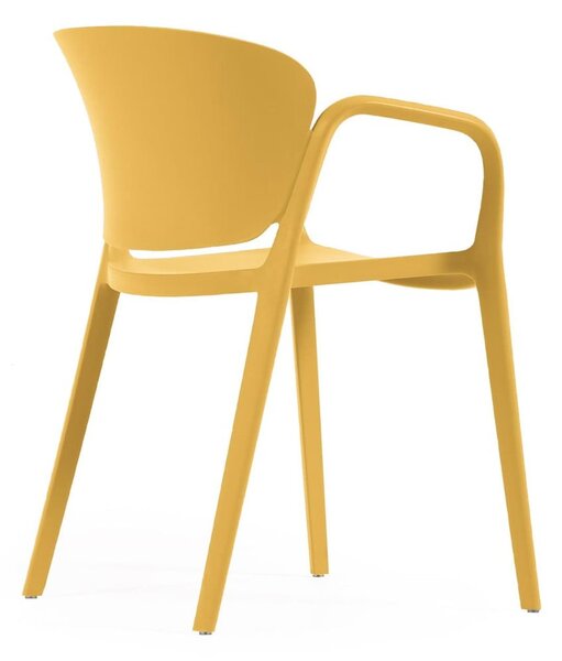 Żółte plastikowe krzesło ogrodowe Ania – Kave Home