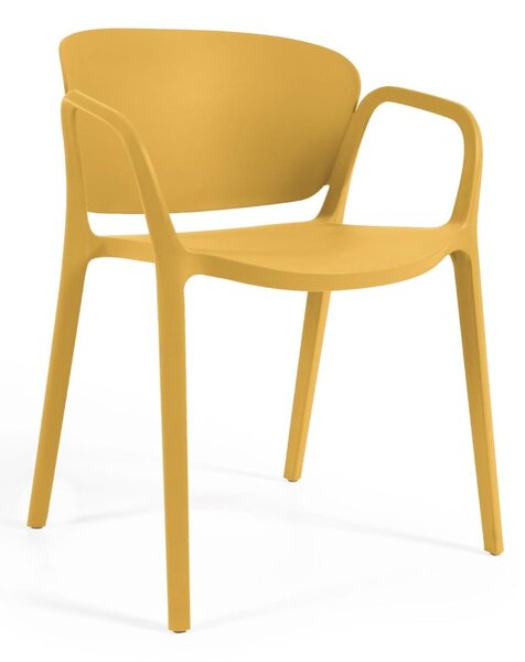 Żółte plastikowe krzesło ogrodowe Ania – Kave Home