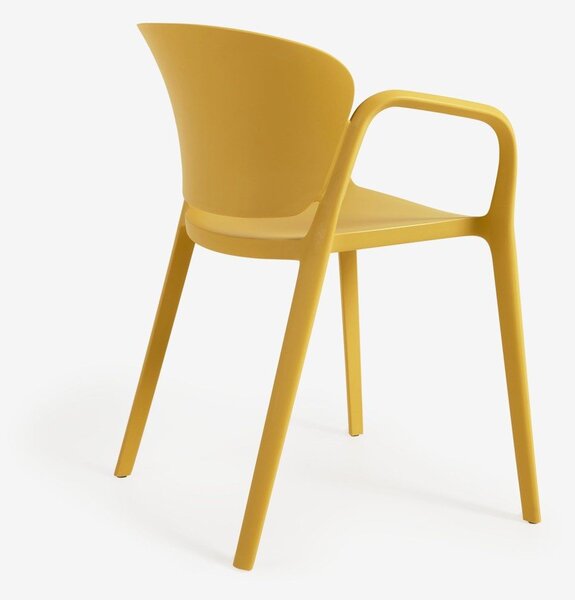 Żółte plastikowe krzesło ogrodowe Ania – Kave Home