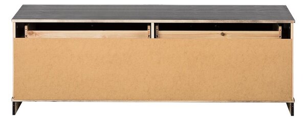 Ciemnobrązowa szafka pod TV z litego drewna sosnowego 137x47 cm Anita – Støraa