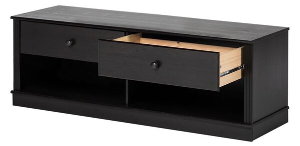 Ciemnobrązowa szafka pod TV z litego drewna sosnowego 137x47 cm Anita – Støraa