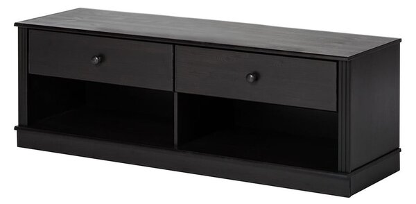 Ciemnobrązowa szafka pod TV z litego drewna sosnowego 137x47 cm Anita – Støraa