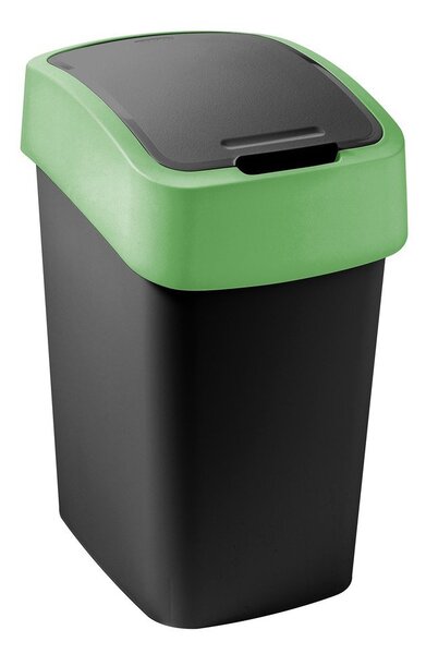 Zielony/czarny plastikowy kosz na śmieci do segregacji odpadów 9 l Flip Bin – Curver
