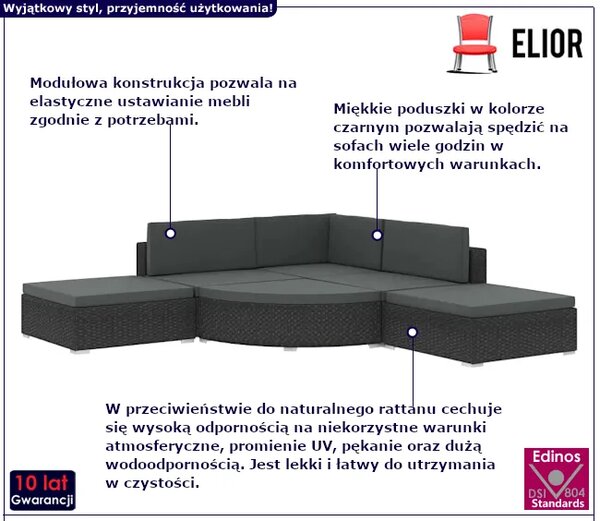 6-częściowy zestaw sof do ogrodu B4-M97