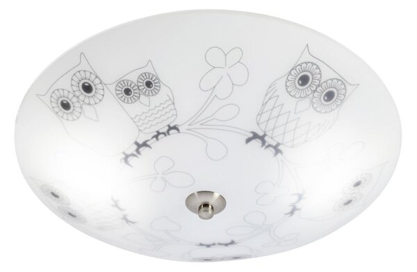 Biała dziecięca lampa sufitowa ze szklanym kloszem ø 39 cm Ugglarp – Markslöjd
