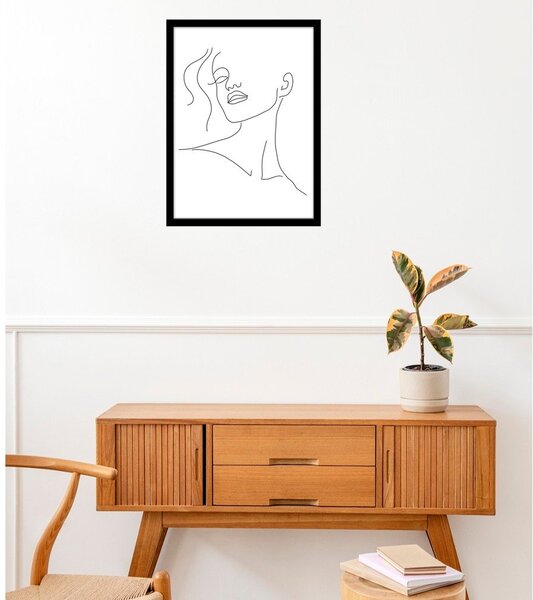 Plakat 29x41 cm Minimal Woman Face Line Art – Veronika Boulová