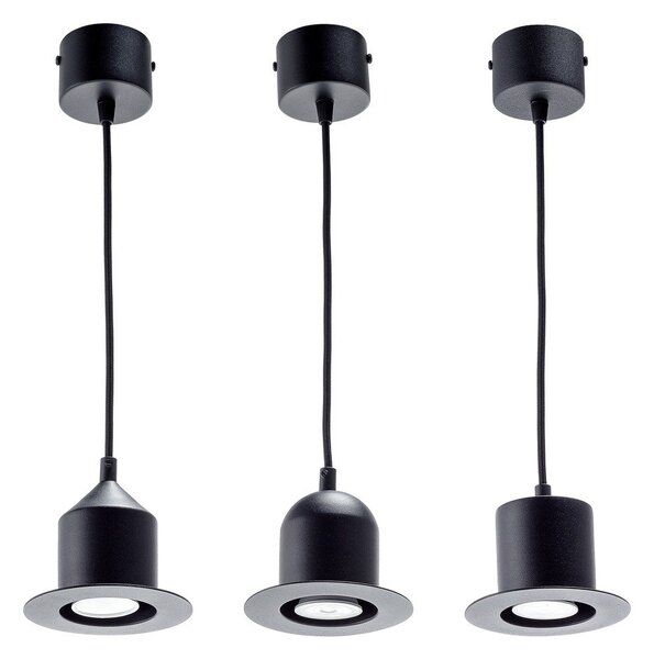 Zestaw 3 czarnych lamp wiszących EMKO Hat