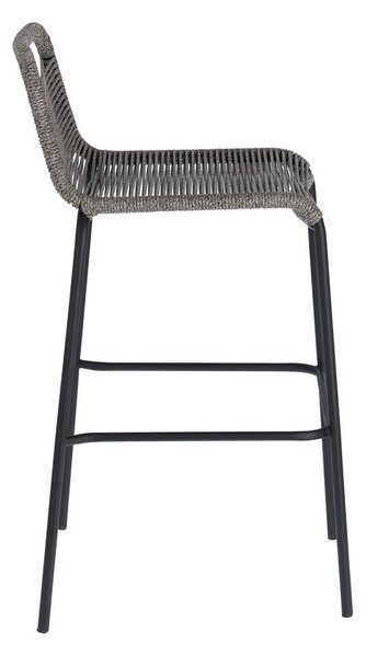 Szary hoker ze stalową konstrukcją Kave Home Glenville, wys. 74 cm