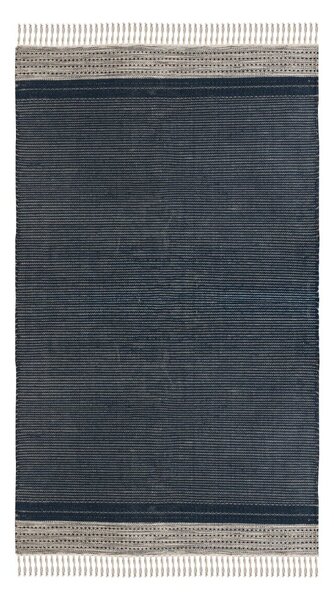 Ciemnoniebieski dwustronny zewnętrzny dywan z tworzywa z recyklingu Green Decore Civil, 80x180 cm