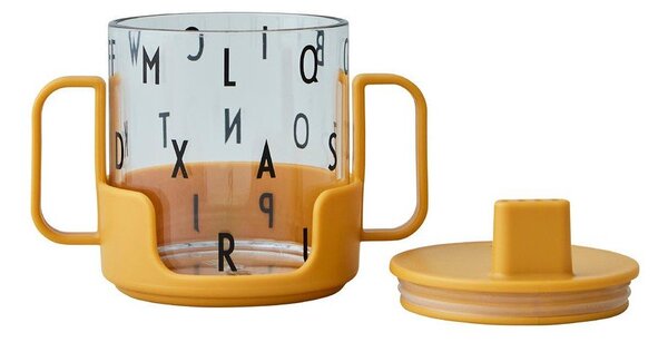 Musztardowy kubek dla dzieci Design Letters Grow With Your Cup