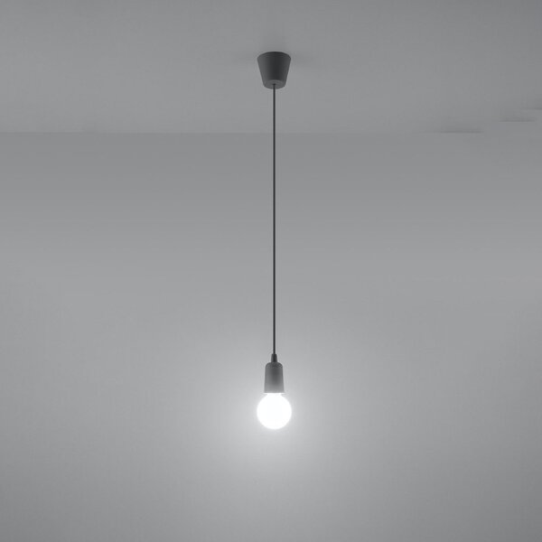 Szara lampa wisząca ø 5 cm Rene – Sollux