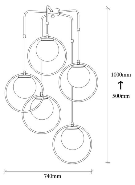 Czarna metalowa lampa wisząca Opviq lights Satyros