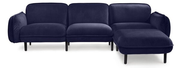 Ciemnoniebieska aksamitna sofa EMKO Bean