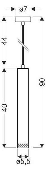 Czarna lampa wisząca z drewnianym kloszem ø 7 cm Tubo – Candellux Lighting