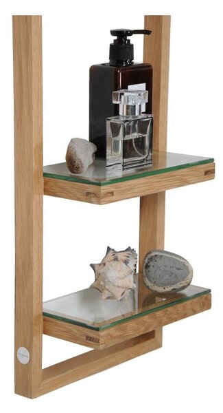 Półka z drewna dębowego Wireworks Zone, wys. 81 cm