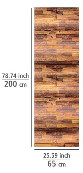 Brązowy plastikowy dywanik łazienkowy 65x200 cm Lambris – Wenko