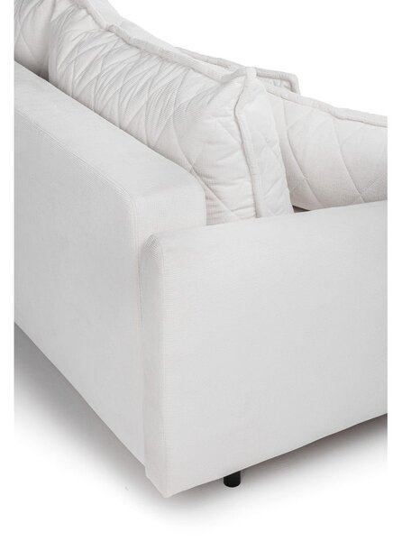 Biała sztruksowa rozkładana/ze schowkiem sofa 215 cm Bjork – Bonami Selection