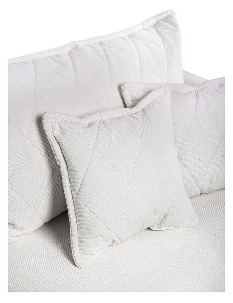 Biała sztruksowa rozkładana/ze schowkiem sofa 215 cm Bjork – Bonami Selection