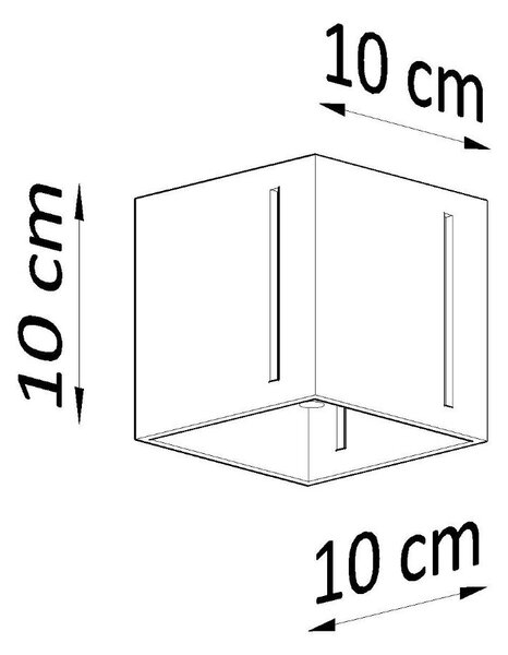 Biała lampa sufitowa z metalowym kloszem 10x10 cm Pax – Sollux