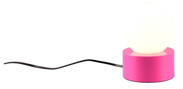 Różowa lampa stołowa ze szklanym kloszem (wys. 17 cm) Countess – Reality