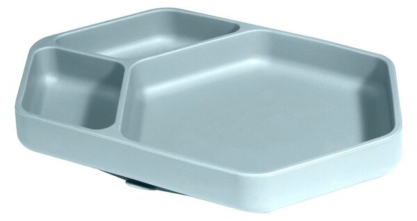 Niebieski silikonowy talerz dla dzieci 16x25 cm – Kindsgut