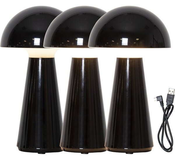 Czarna lampa stołowa LED ze ściemniaczem (wys. 28 cm) Mushroom – Star Trading