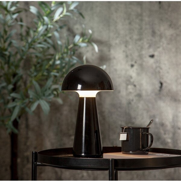 Czarna lampa stołowa LED ze ściemniaczem (wys. 28 cm) Mushroom – Star Trading
