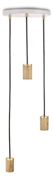 Biało-naturalna lampa wisząca ze ściemniaczem ø 25 cm – tala