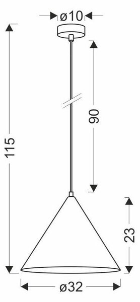 Brązowa lampa wisząca z metalowym kloszem ø 32 cm Dunca – Candellux Lighting