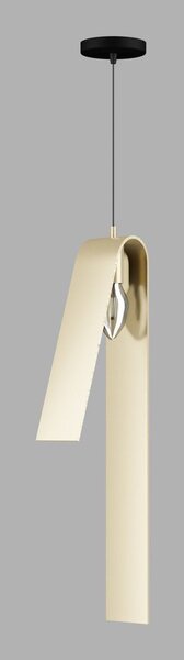 Lampa wisząca w czarno-złotym kolorze z metalowym kloszem Fold – Squid Lighting