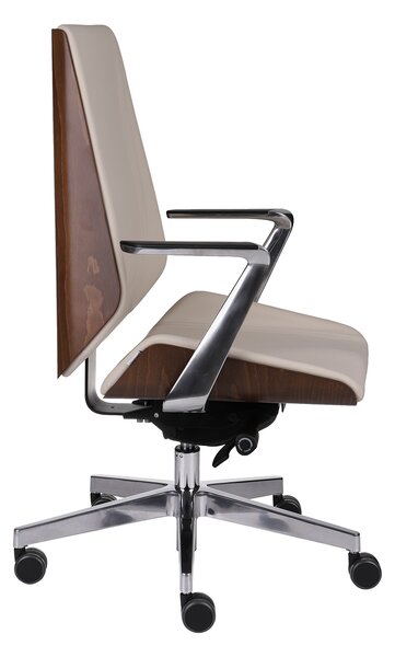 Stylowy fotel Moon Wood AL1 - ergonomiczny fotel biurowy z ergonomicznymi funkcjami,obrotowy, elegancki, drewniany