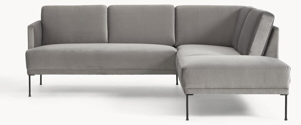 Sofa narożna z aksamitu Fluente