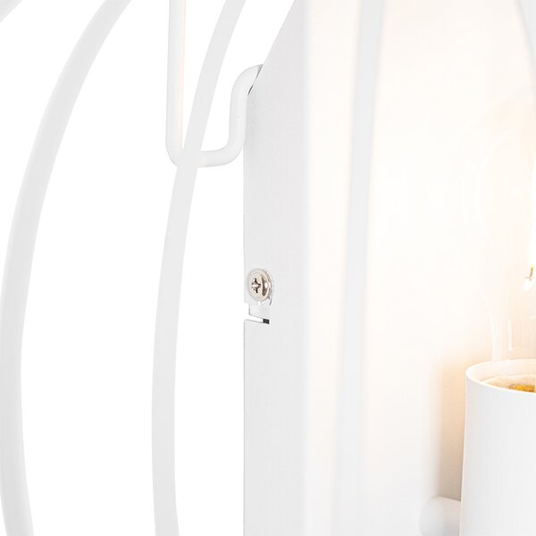 Designerska lampa ścienna biała 39 cm - Johanna