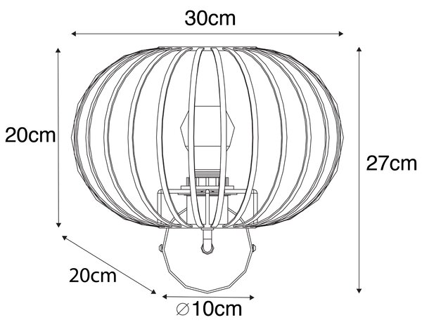 Designerska lampa ścienna rdzawobrązowa 30 cm - Johanna