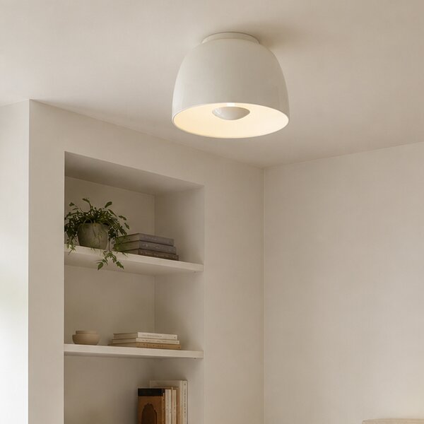 Lampa sufitowa retro beżowa z białym wnętrzem, z 3-stopniowym ściemnianiem LED - Vera