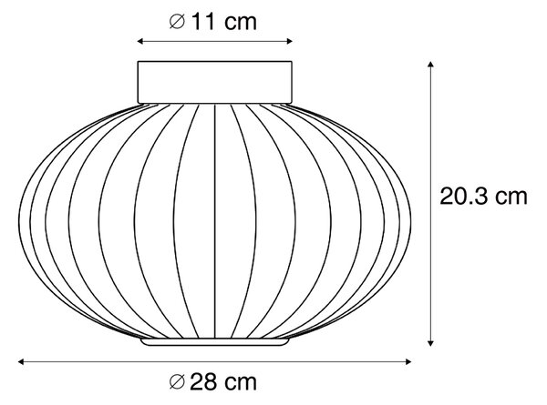 Designerska lampa sufitowa czarna 28 cm z fioletowym szkłem z LED z 3-stopniową regulacją - Margherite