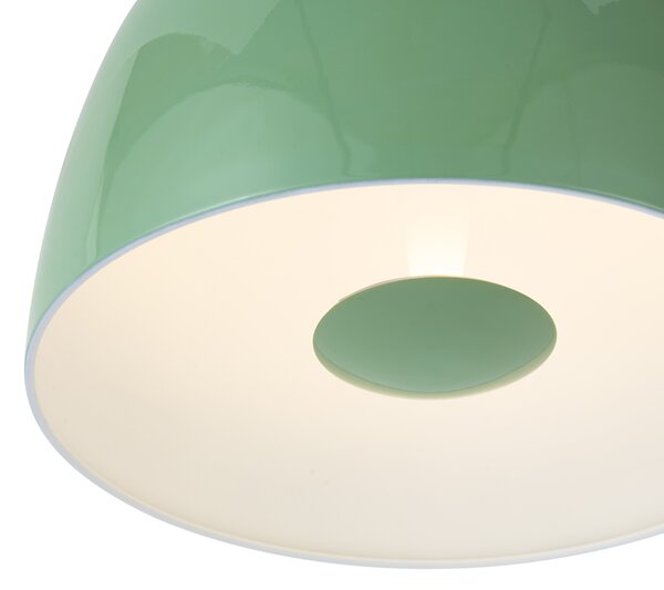 Lampa sufitowa retro zielona z białym wnętrzem, ze ściemnialnym 3-stopniowo LED - Vera