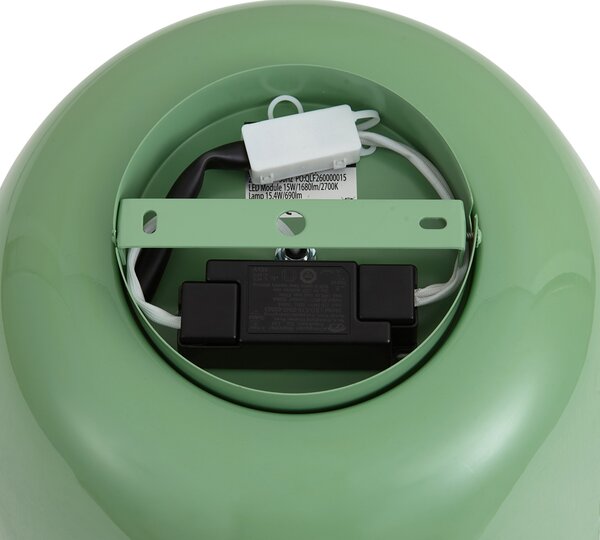 Lampa sufitowa retro zielona z białym wnętrzem, ze ściemnialnym 3-stopniowo LED - Vera