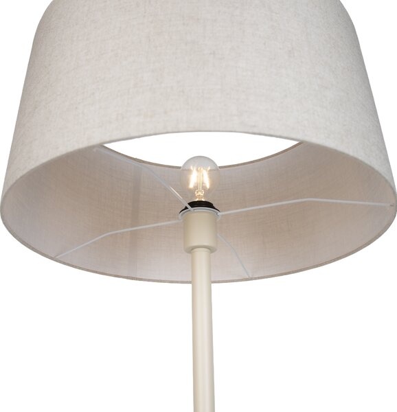 Lampa podłogowa Japandi beżowa z jasnobrązowym kloszem 50 cm - Simplo