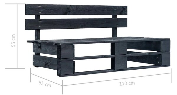 Czarna ławka ogrodowa z palet G1-D94