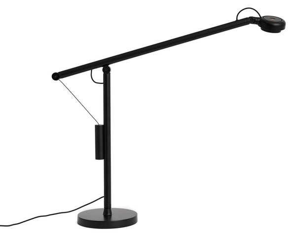 Lampa Stołowa HAY, Fifty-Fifty, ściemnialny, czarny, gabinet | pracownia, aluminium, design
