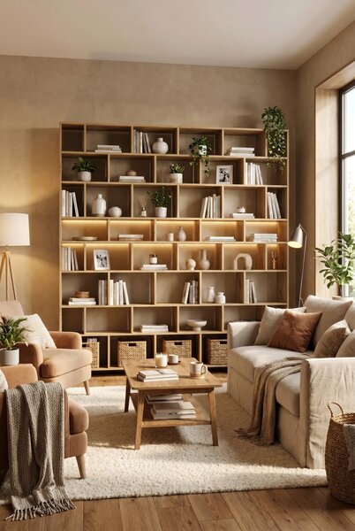 Ogromny regał na książki biblioteczka dąb artisan W0-B06