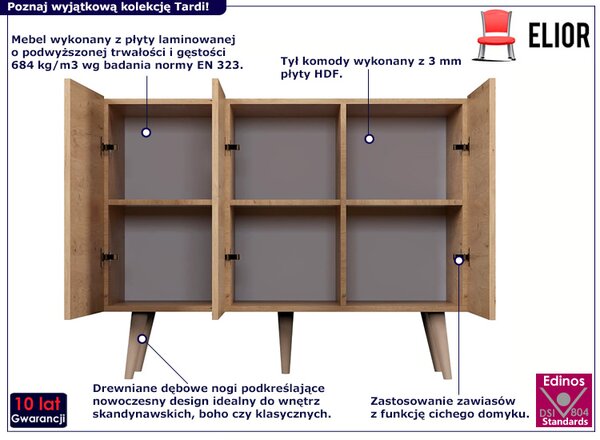 Skandynawska komoda na nóżkach dąb artisan Z2-D87