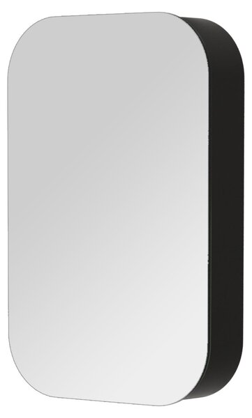 Szafka ?azienkowa z lustrem Talos Oval 40x60x10 cm - lustro ?azienkowe z wysokiej jako?ci aluminiowym korpusem w matowej czerni - szafka ?azienkowa z lustrem