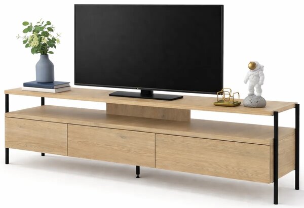 Minimalistyczna szafka RTV na nóżkach dąb cremona H0-T54