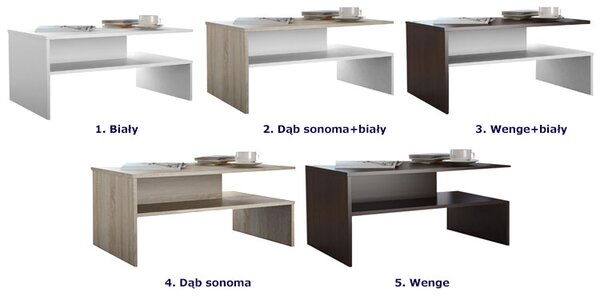 Skandynawska ława kawowa dąb sonoma+biały W6-C22