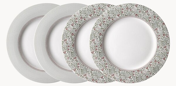 Komplet talerzy śniadaniowych z porcelany Flat, 4 elem