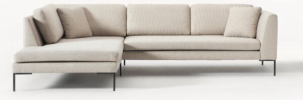 Sofa narożna z metalowymi nogami Emma